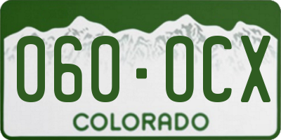 CO license plate 060OCX