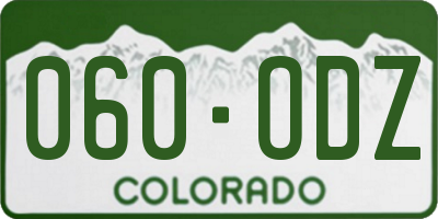 CO license plate 060ODZ
