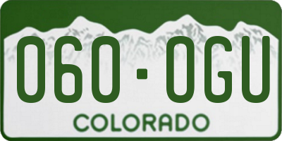 CO license plate 060OGU