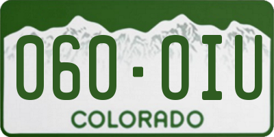 CO license plate 060OIU