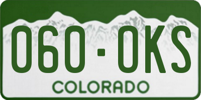 CO license plate 060OKS