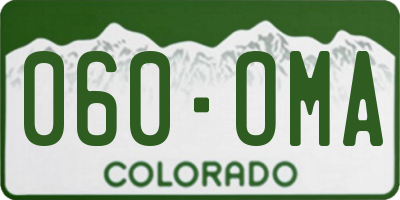 CO license plate 060OMA