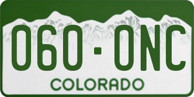 CO license plate 060ONC