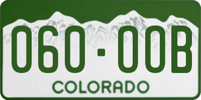 CO license plate 060OOB