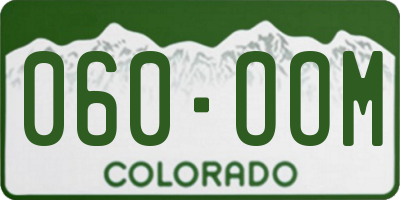 CO license plate 060OOM