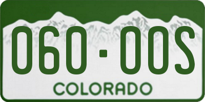 CO license plate 060OOS