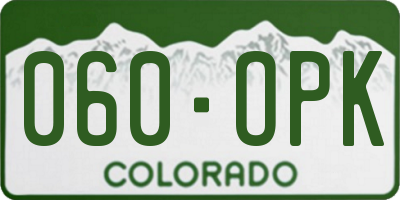 CO license plate 060OPK