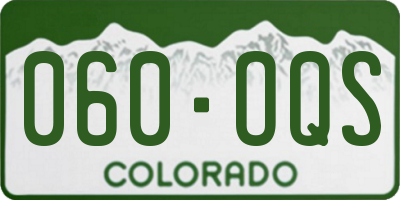 CO license plate 060OQS