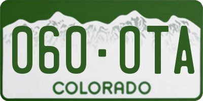 CO license plate 060OTA