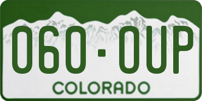 CO license plate 060OUP