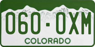 CO license plate 060OXM