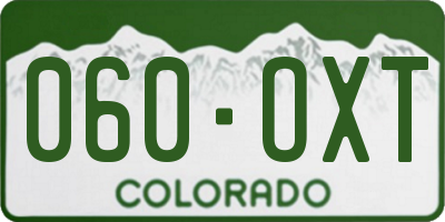 CO license plate 060OXT