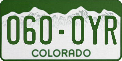 CO license plate 060OYR