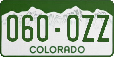 CO license plate 060OZZ