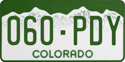 CO license plate 060PDY