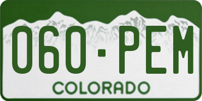 CO license plate 060PEM