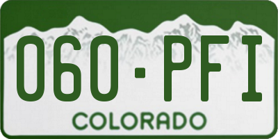 CO license plate 060PFI