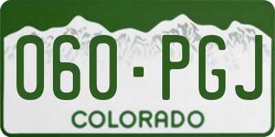 CO license plate 060PGJ