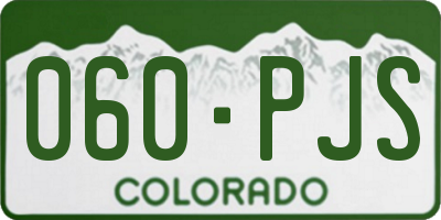 CO license plate 060PJS