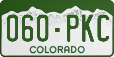 CO license plate 060PKC