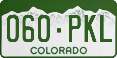 CO license plate 060PKL