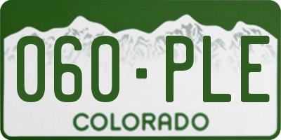 CO license plate 060PLE