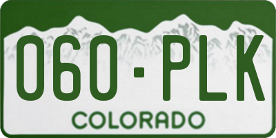 CO license plate 060PLK