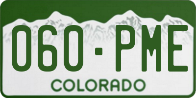 CO license plate 060PME