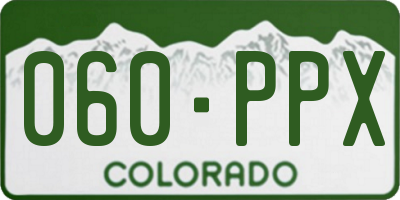 CO license plate 060PPX