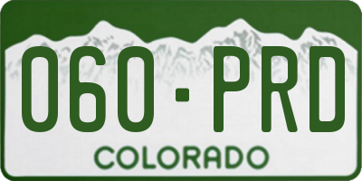 CO license plate 060PRD