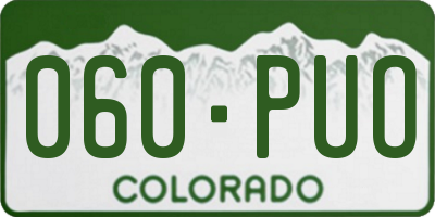 CO license plate 060PUO