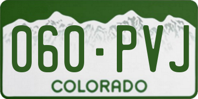 CO license plate 060PVJ