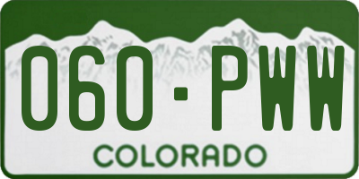 CO license plate 060PWW