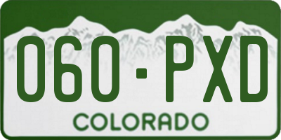 CO license plate 060PXD