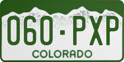CO license plate 060PXP