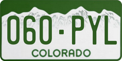 CO license plate 060PYL