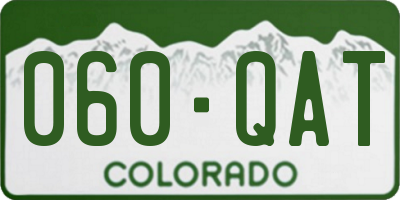 CO license plate 060QAT