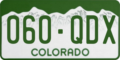 CO license plate 060QDX