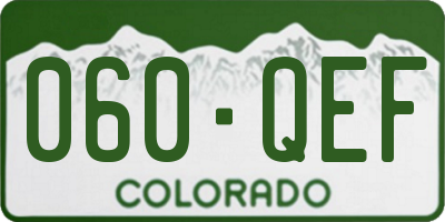CO license plate 060QEF