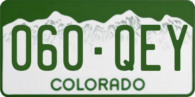 CO license plate 060QEY