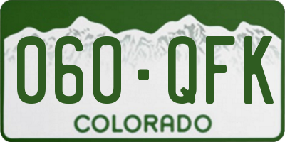 CO license plate 060QFK