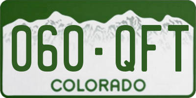 CO license plate 060QFT