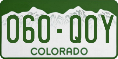 CO license plate 060QOY