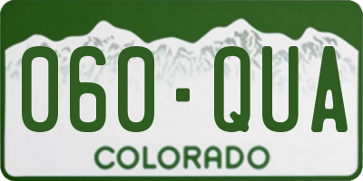 CO license plate 060QUA