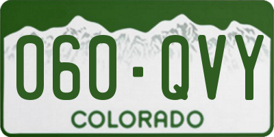 CO license plate 060QVY