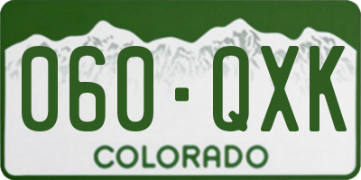 CO license plate 060QXK