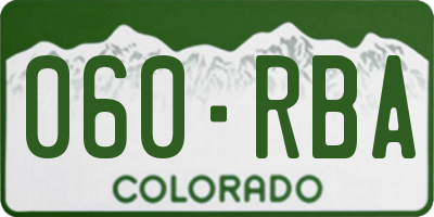 CO license plate 060RBA