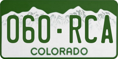CO license plate 060RCA