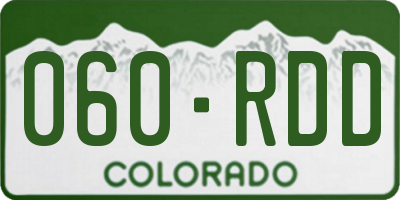 CO license plate 060RDD