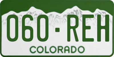 CO license plate 060REH